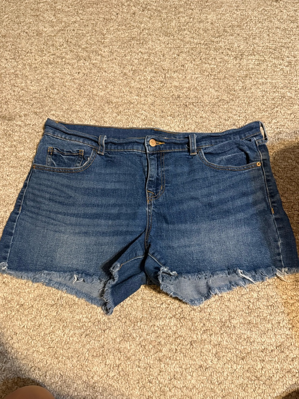 Women’s Dark Blue Denim Cutoff Shorts